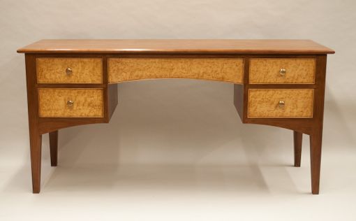 Custom Made Desk In Cherry And Birdseye Maple