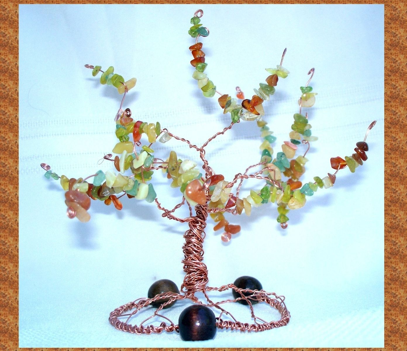 Hand Crafted Autumn Wedding Cake Topper Tree Of Life Sculpture by