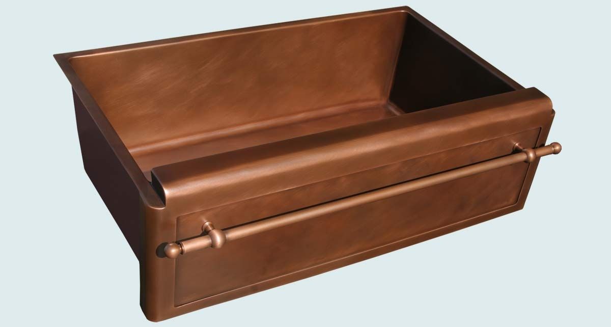 Hand Made Copper Sink With Towel Bar & Raised Apron by Handcrafted