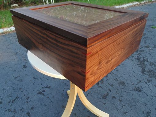 Custom Made Solid Walnut Keepsake Box W/ Picture Frame Lid