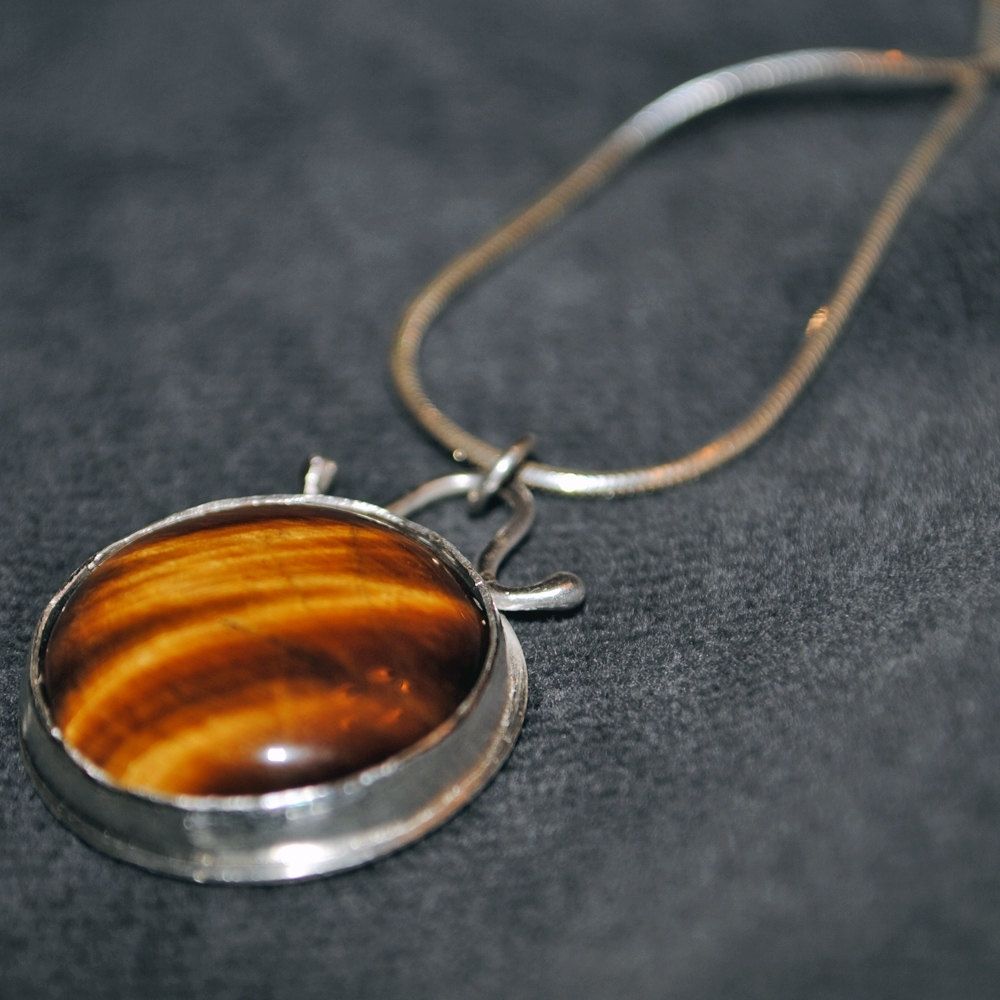 Handmade Tiger's Eye Silver Pendant Necklace by courtney reckord ...