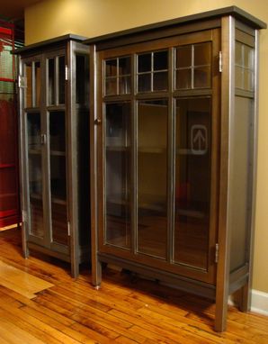 Custom Made Cabinet - Mission Style Steel & Glass