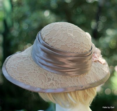 Custom Made Mocha Lace Edwardian Style Hat