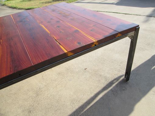 Custom Made Cedar & Steel Dining Table (Seats 8)
