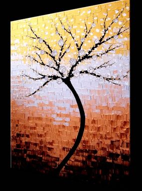 Custom Made Contemporary Impasto Abstract Floral Tree Painting, Xlarge Original Gallery Wrap Canvas Art