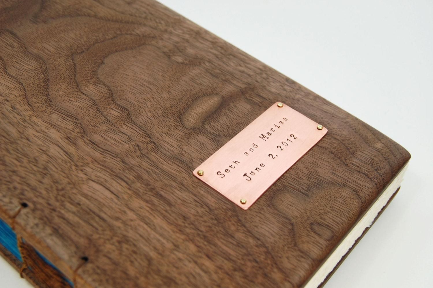 Hand Made Wedding Guest Book With Black Walnut Wood Covers - Custom ...