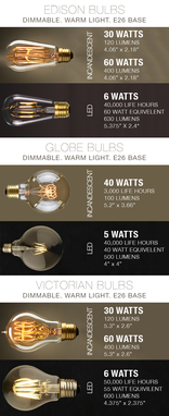 Custom Made Bare Bulb & Cloth Cord Pendant Light- Brass