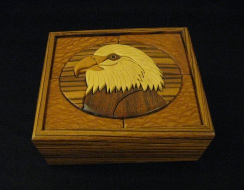 Custom Made Intarsia Eagle Head Keepsake Box