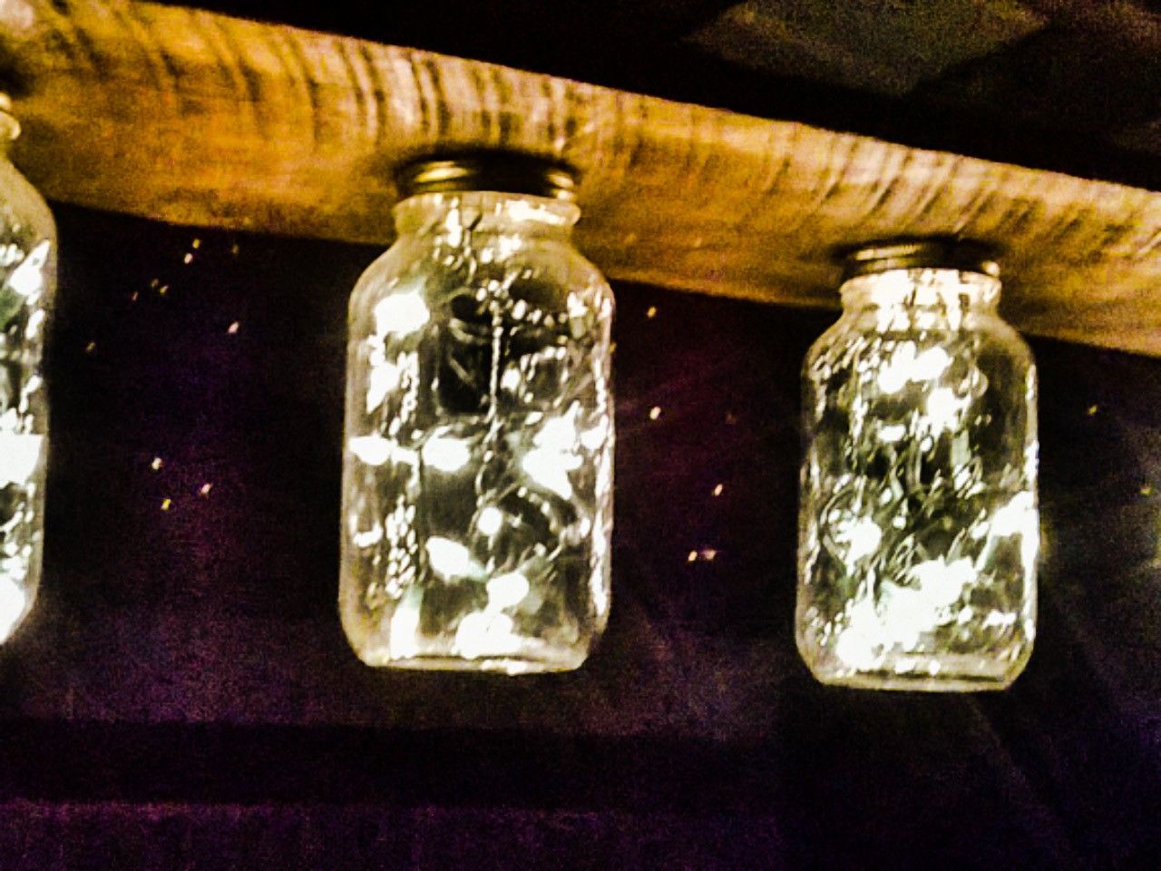 Buy Custom Mason Jar Lights On Reclaimed Oak Lumber, made to order from