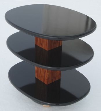 Custom Made Black & Monkeywood End Table