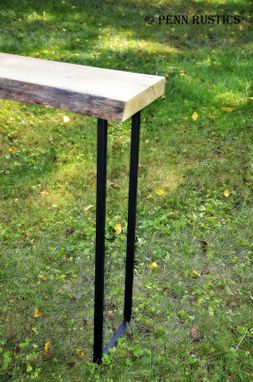 Custom Made Industrial Rustic Live Edge Console Table With Waterfall Feature
