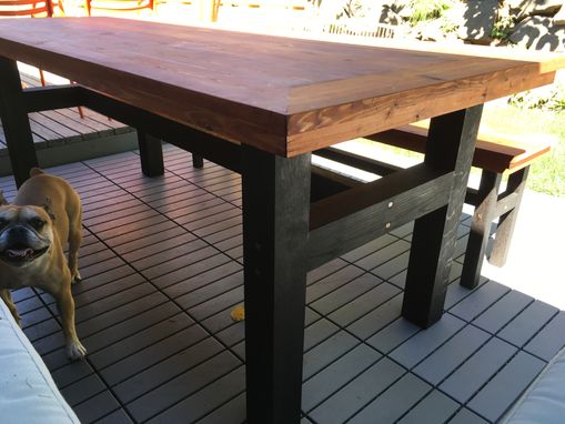 Custom Made Outdoor Cedar Farmhouse Table With Copper Accents