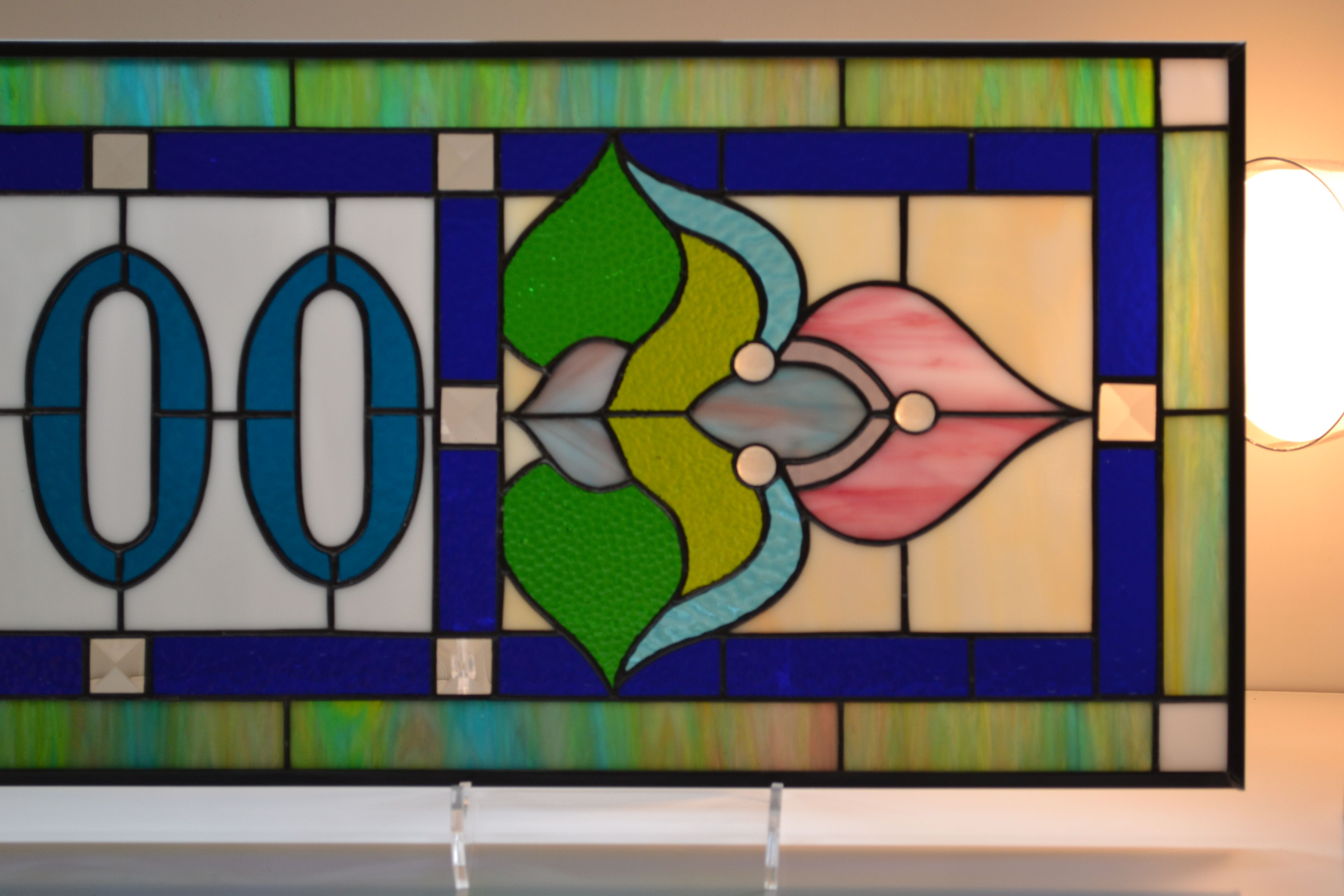 Custom Victorian Style Stained Glass Transom Window by Queen Street