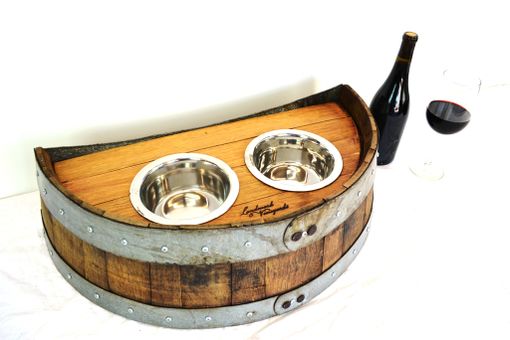 Custom Made Wine Barrel Pet Feeder - Demitasse - Made From Reclaimed California Cabernet Barrels