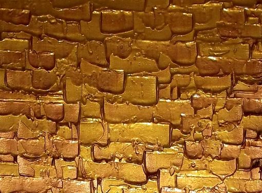 Custom Made Original Large Textured Painting Contemporary Gold Metallic Abstract Impasto Palette Knife - 36x48