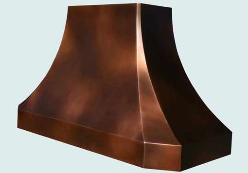 Custom Made Copper Range Hood With Patterned Patina