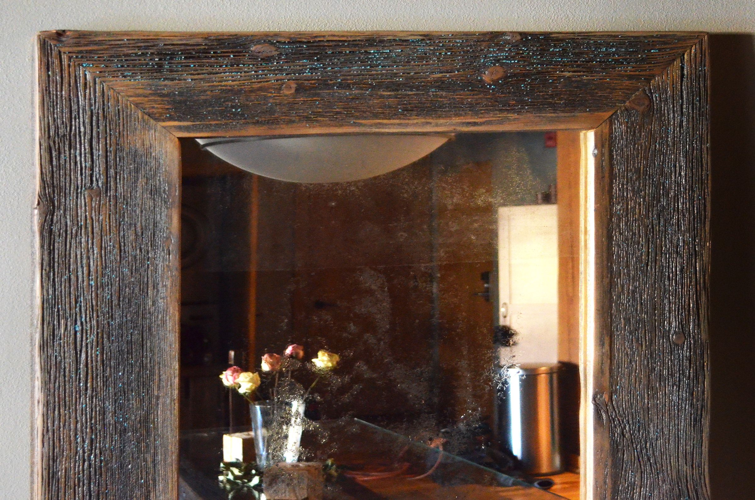 Custom Made Rustic Wood Mirror Frame by Abodeacious