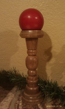 Custom Made Black Walnut Candle Holder With Candle