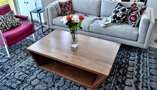 Custom Made Trapezoid Walnut Coffee Table. Solid Wood