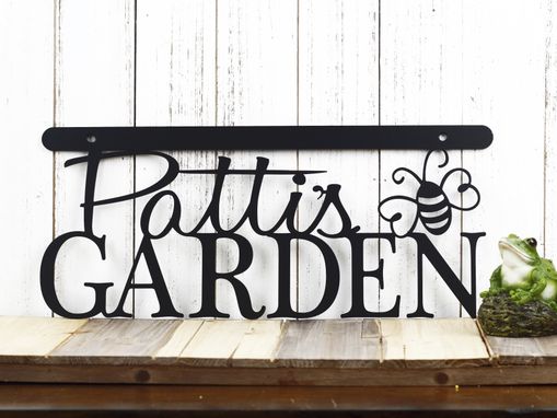 Custom Made Personalized Garden Metal Name Sign, Hanging, Bumble Bee