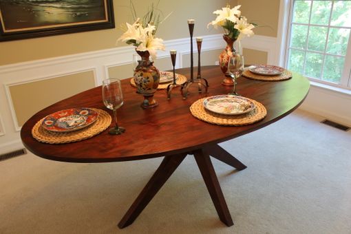 Custom Made "Montego" Modern Oval Walnut Dining Table