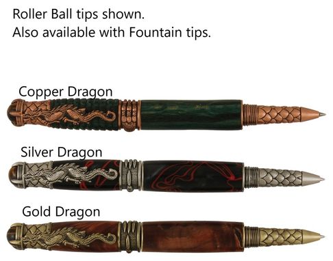 Custom Made Dragonscale Fountain Or Rollerball Pen