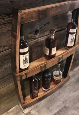 Custom Made Whiskey Bourbon Barrel Stave Bar Back Shelf