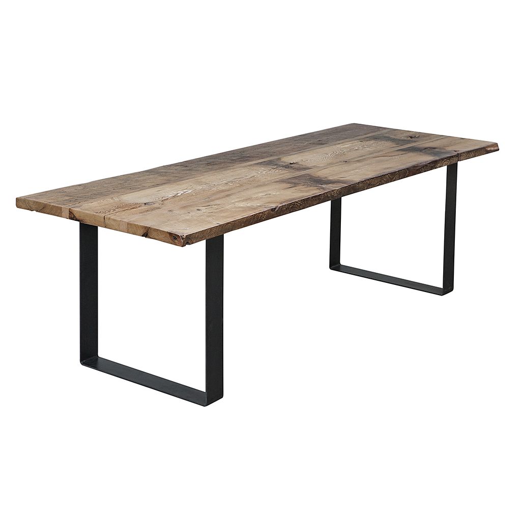 Steel Dining Room Table / Live edge, black walnut dining table, railroad track and ... : Acme furniture kaylia dining table.