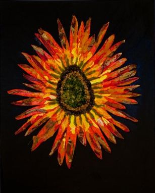 Custom Made Mixed Media Sunflower Painting