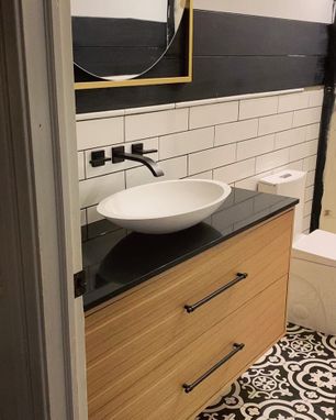 Custom Made Natural Rift White Oak Bathroom Vanity