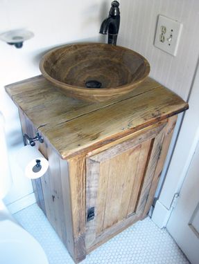Custom Made Sink Vanity Made With Reclaimed Lumber