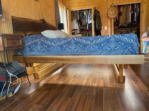 Custom Made Custom Live-Edge Floating Platform Bed