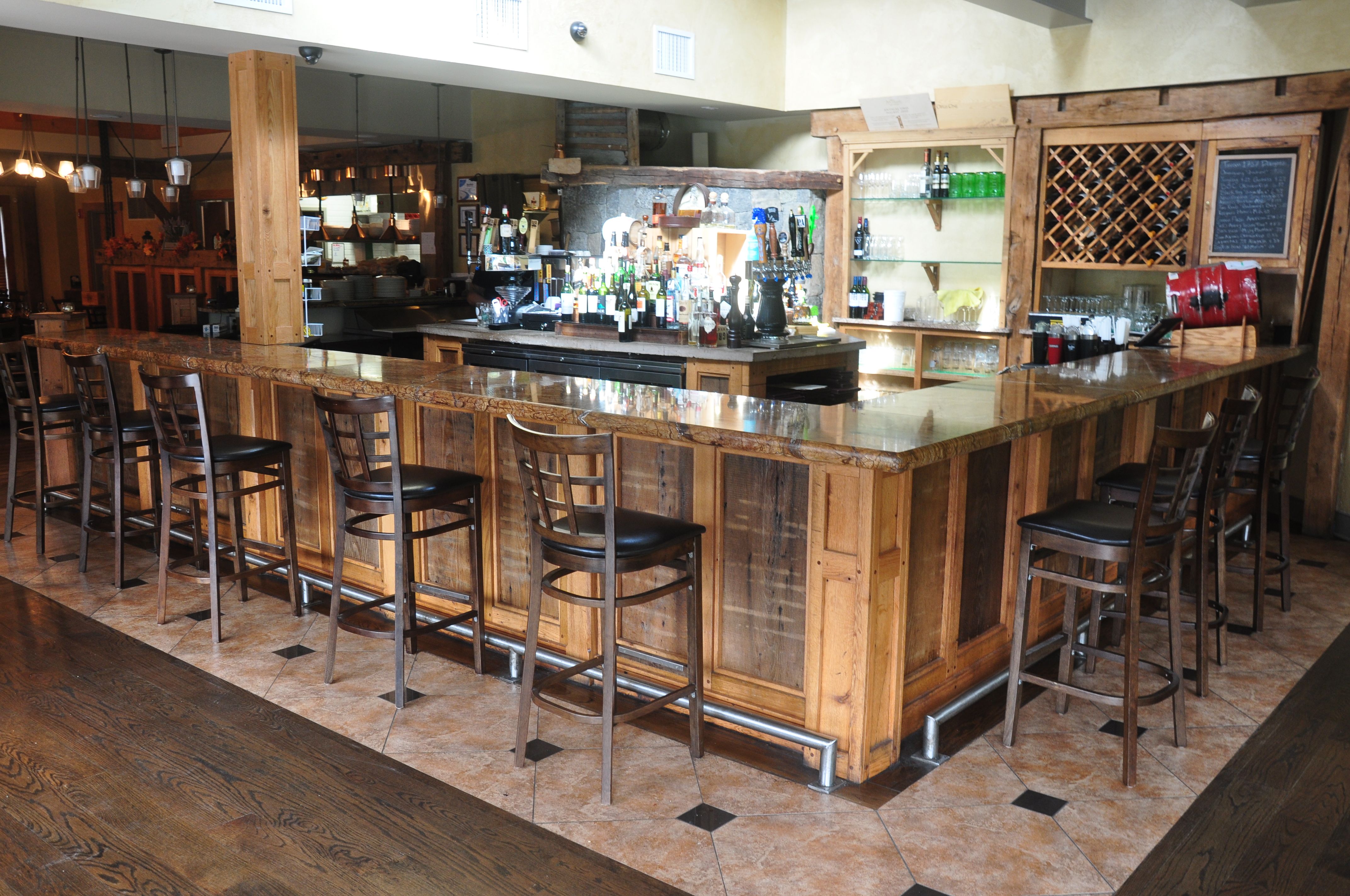 reclaimed wood kitchen bar