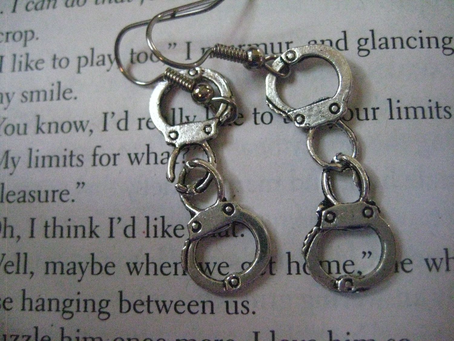 Hand Crafted Handcuff Earrings, Inspired By Fifty Shades Of Grey by