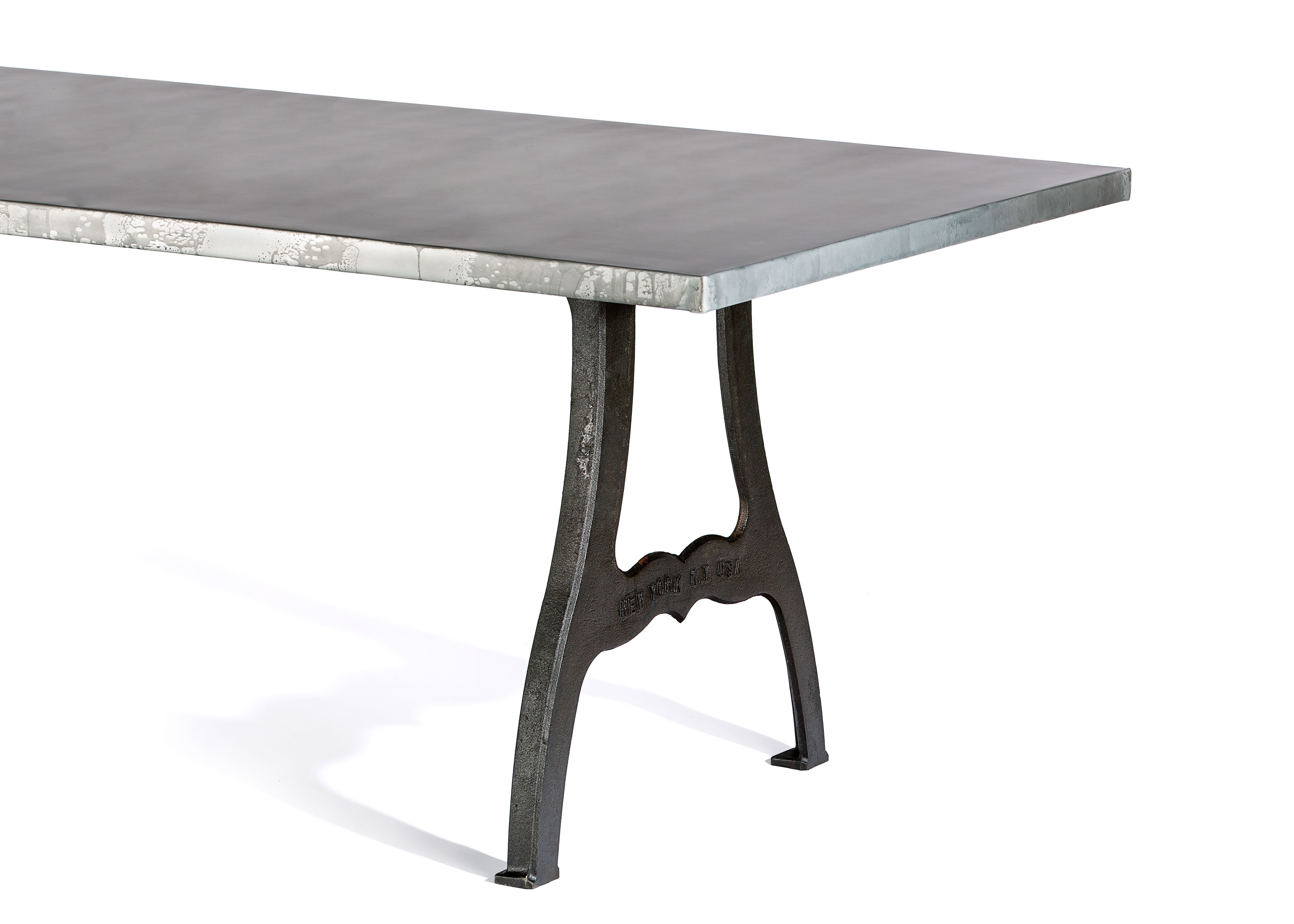 Buy Hand Made Zinc Table Zinc Dining Table - Williamsburg Zinc Top