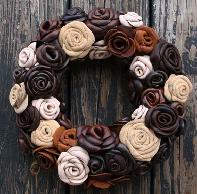 Custom Made Leather Flower Wreath