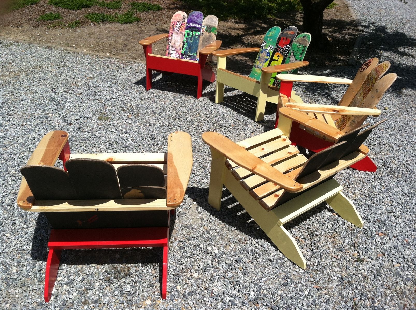 Buy Custom Adirondack Chair From Repurposed Skateboards, made to order