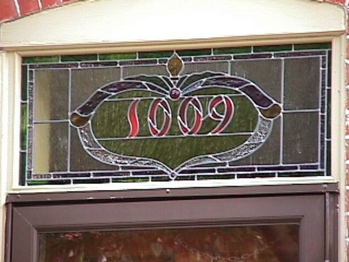 Custom Made Address Number Transom Stained And Leaded Glass Window