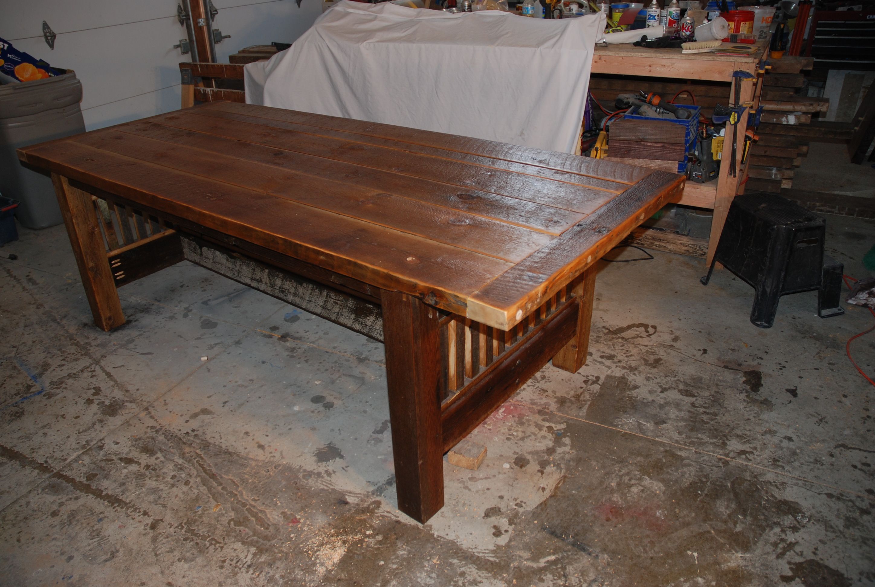 Hand Crafted Mission Style Reclaimed Barn Wood Table by GW designs in
