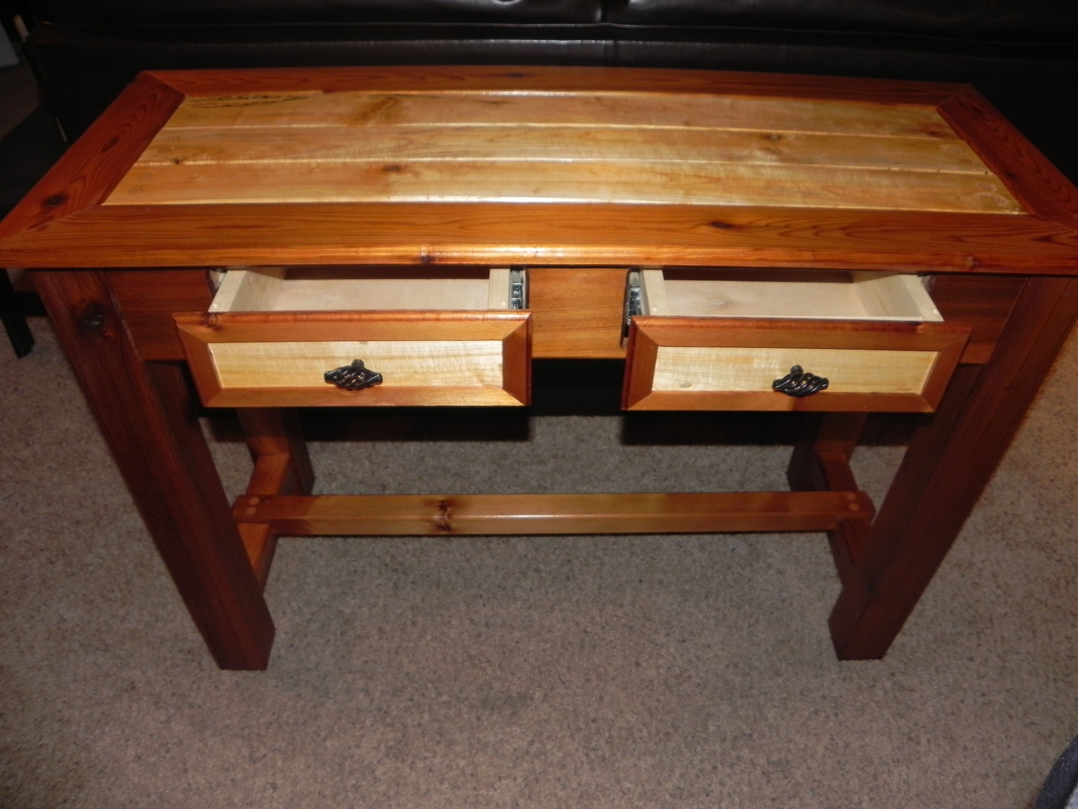 Custom Made Western Cedar Sofa Table by Effinger Design Company
