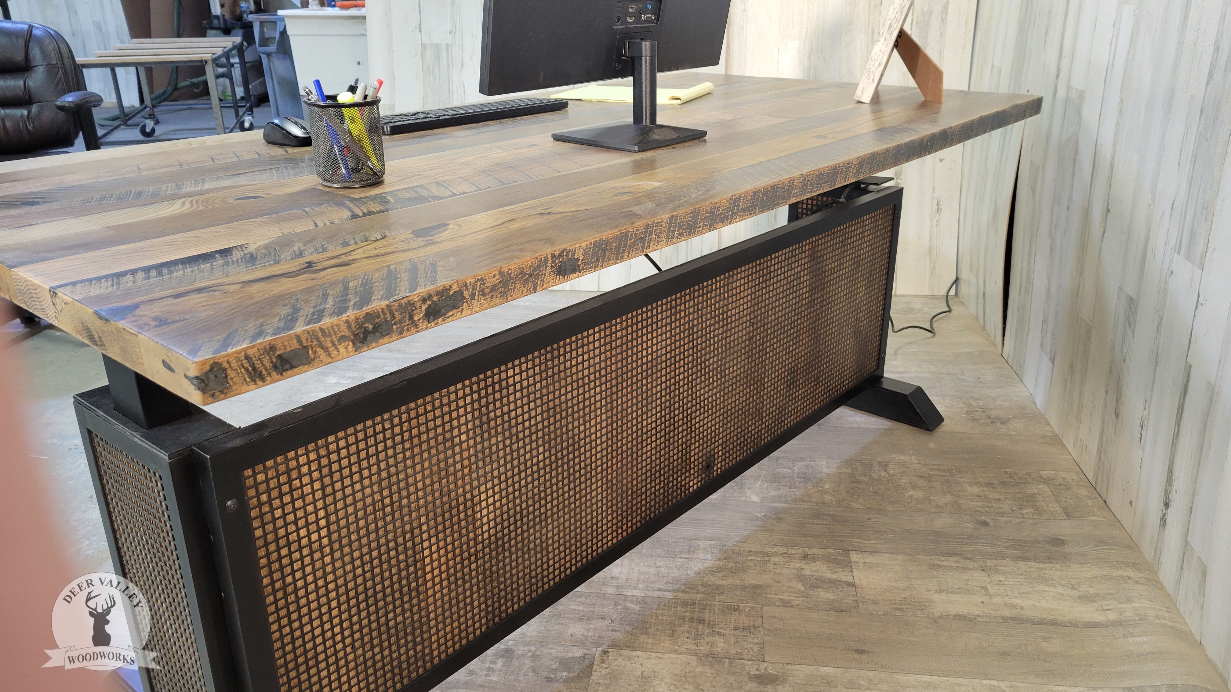 Buy Custom Made Reclaimed Barnwood Standing Desk, Reclaimed Wood Desk