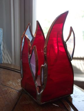 Custom Made Stained Glass Tealight Candle Holder Set