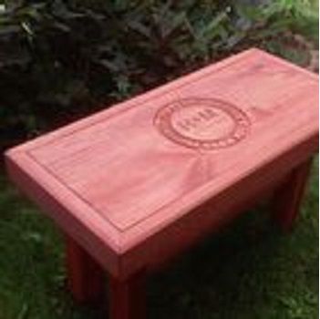 Custom Made Garden Bench With Carving