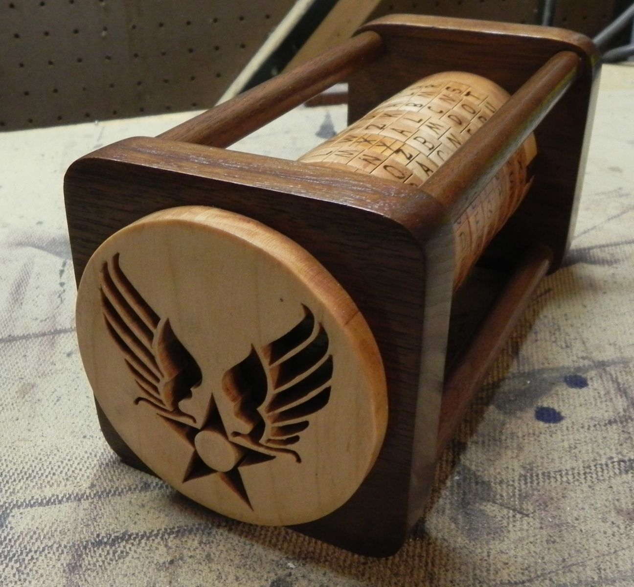 Hand Crafted Cryptex Puzzle Box (Usaf Edition) by Delta Black Custom