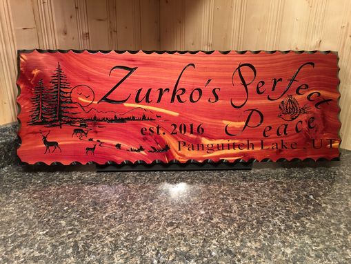 Custom Made Personalized Family Name Sign Custom Carved Cedar Wood Plaque