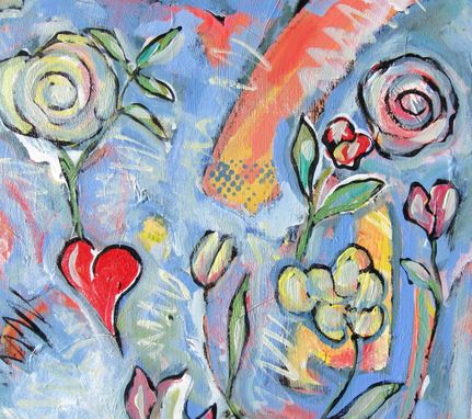 Custom Made Pastel Acrylic Abstract Expressionist Painting "My Heart"