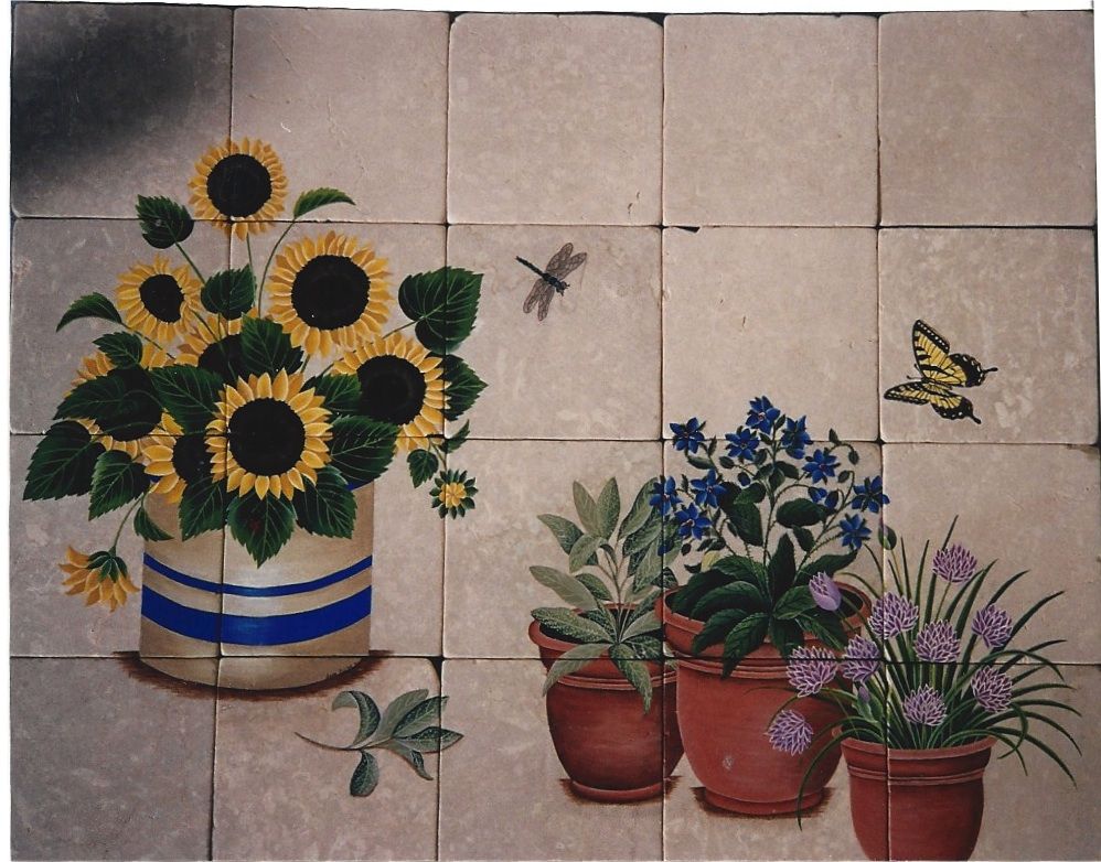 Buy Custom Made 25 Pc. Stone Tile Mural, made to order from Tiles By