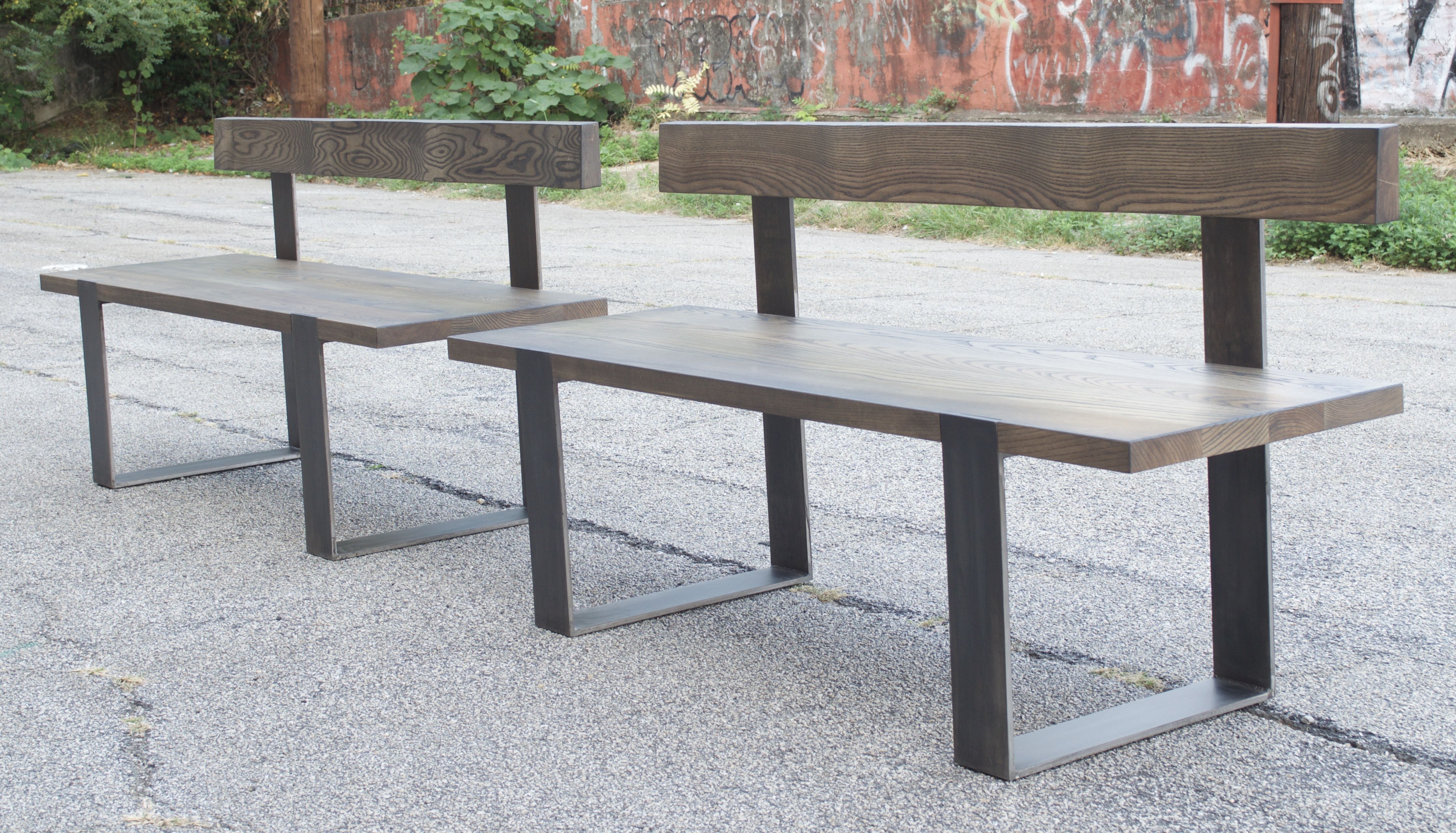 Handmade Stained Ash Bench by Twochair Studio