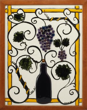 Custom Made Fused & Painted Glass Wall Hanging