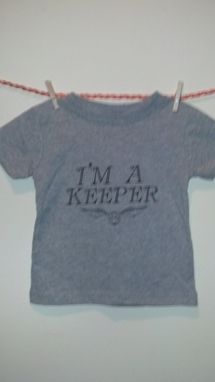 Custom Made Sale Harry Potter Inspired I'M A Keeper And Golden Snitch Shirt, Grey 18 Months